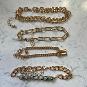 Set of 4 gold bracelets